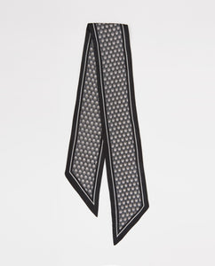 Yerse Geometric bow tie scarf Black Grey