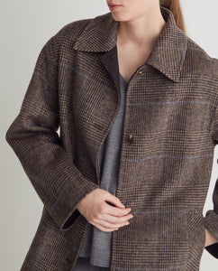 Yerse Handmade checked long coat Brown