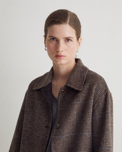 Load image into Gallery viewer, Yerse Handmade checked long coat Brown
