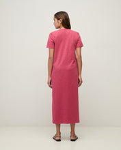 Load image into Gallery viewer, Yerse Ruched shoulder detail long jersey dress Raspberry - CW CW 
