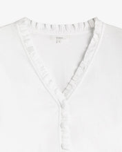 Load image into Gallery viewer, Yerse Ruffle neckline jersey shirt White

