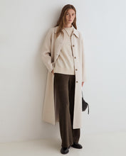 Load image into Gallery viewer, Yerse Fluid knit wide leg corduroy trouser Dark Brown
