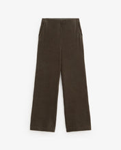 Load image into Gallery viewer, Yerse Fluid knit wide leg corduroy trouser Dark Brown
