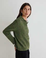 Load image into Gallery viewer, Yerse Tweed cable knit collared cardigan Verde - CW CW 
