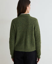 Load image into Gallery viewer, Yerse Tweed cable knit collared cardigan Verde - CW CW 
