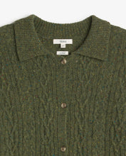 Load image into Gallery viewer, Yerse Tweed cable knit collared cardigan Verde - CW CW 
