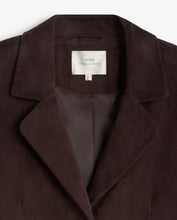 Load image into Gallery viewer, Yerse Suede leather single breasted Blazer Chocolate
