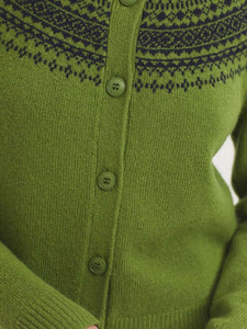 Nice Things Greca jacquard cardigan Kiwi Green