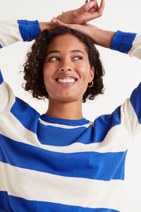 Compañia Fantastica striped fine knit sweater Blue White