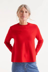 Compañia Fantastica Flared cut lightweight knit Red