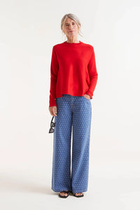 Compañia Fantastica Flared cut lightweight knit Red