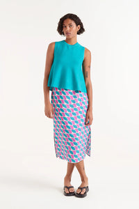 Compañia Fantastica Flared sleeveless knit Jade