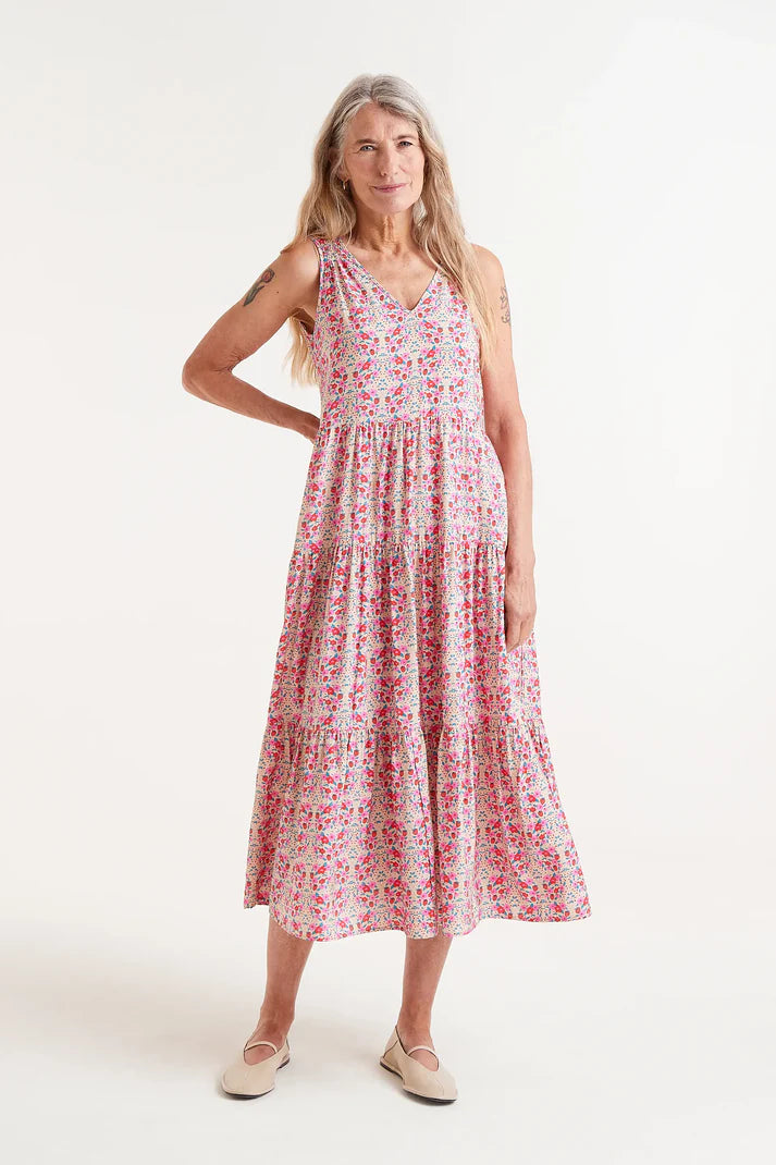 Compañia Fantastica Sugar print tiered midi dress Multi