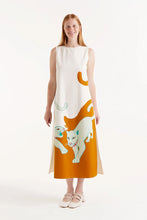 Load image into Gallery viewer, Compañia Fantastica Jaguar print statement dress Ecru
