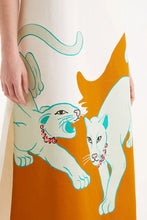 Load image into Gallery viewer, Compañia Fantastica Jaguar print statement dress Ecru
