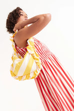 Load image into Gallery viewer, Compañia fantastica Striped shirred dress Red White
