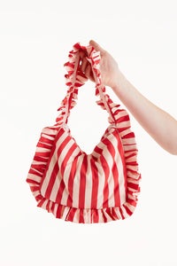 Compañia Fantastica Quilted striped bag Red