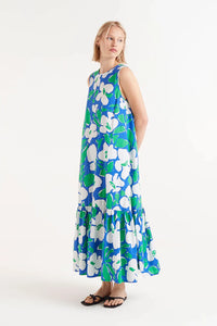 Campañia Fantastico Bosco floral print sundress Blue Green