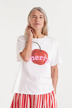 Load image into Gallery viewer, Compañia Fantastica Cherry print t shirt White
