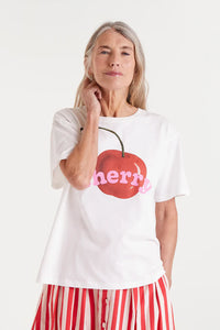 Compañia Fantastica Cherry print t shirt White