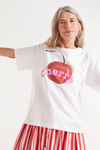 Compañia Fantastica Cherry print t shirt White