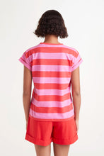 Load image into Gallery viewer, Compañia Fantastica Striped t shirt Red Pink
