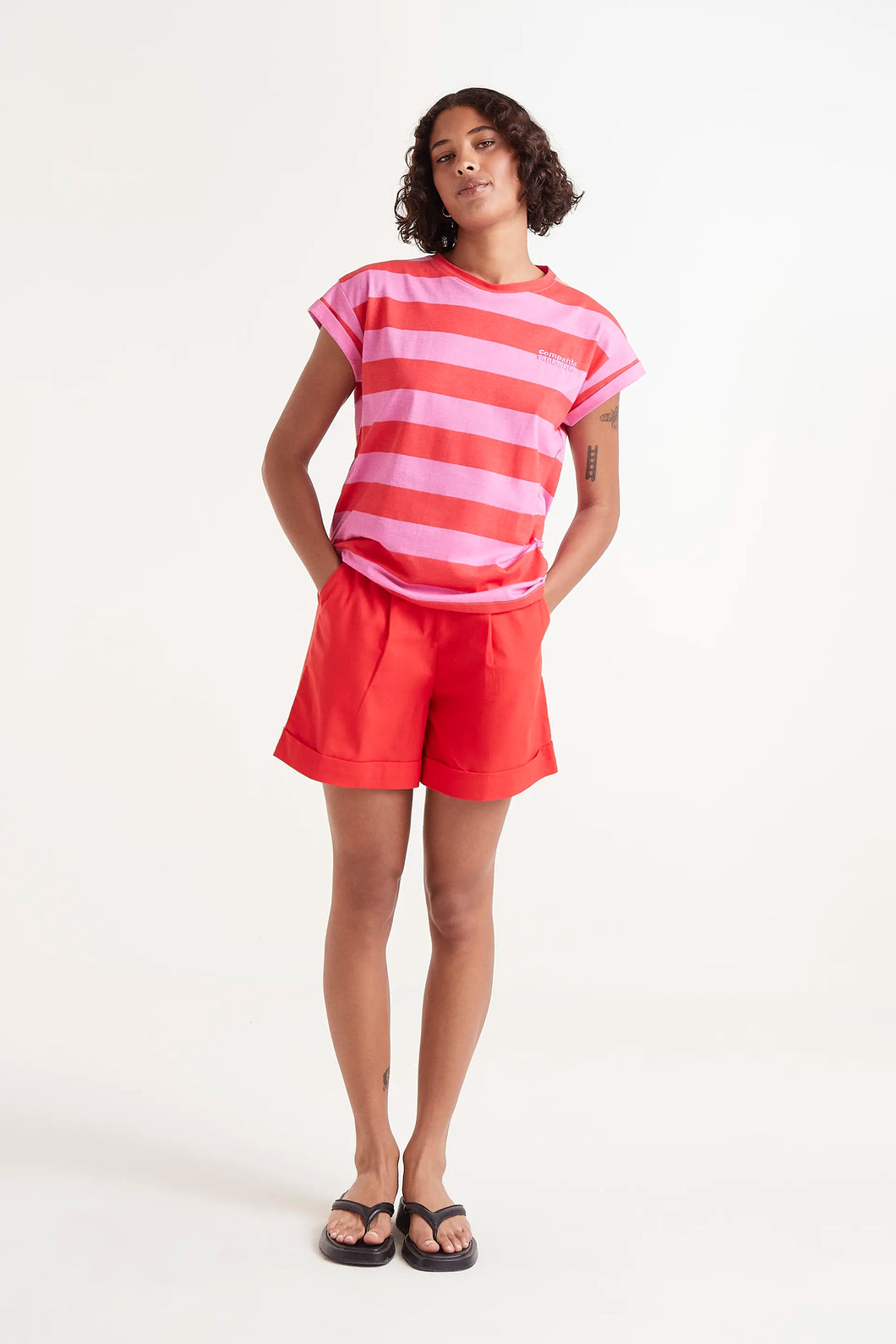 Compañia Fantastica Striped t shirt Red Pink