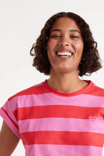 Load image into Gallery viewer, Compañia Fantastica Striped t shirt Red Pink
