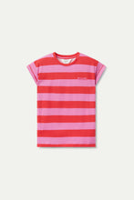 Load image into Gallery viewer, Compañia Fantastica Striped t shirt Red Pink
