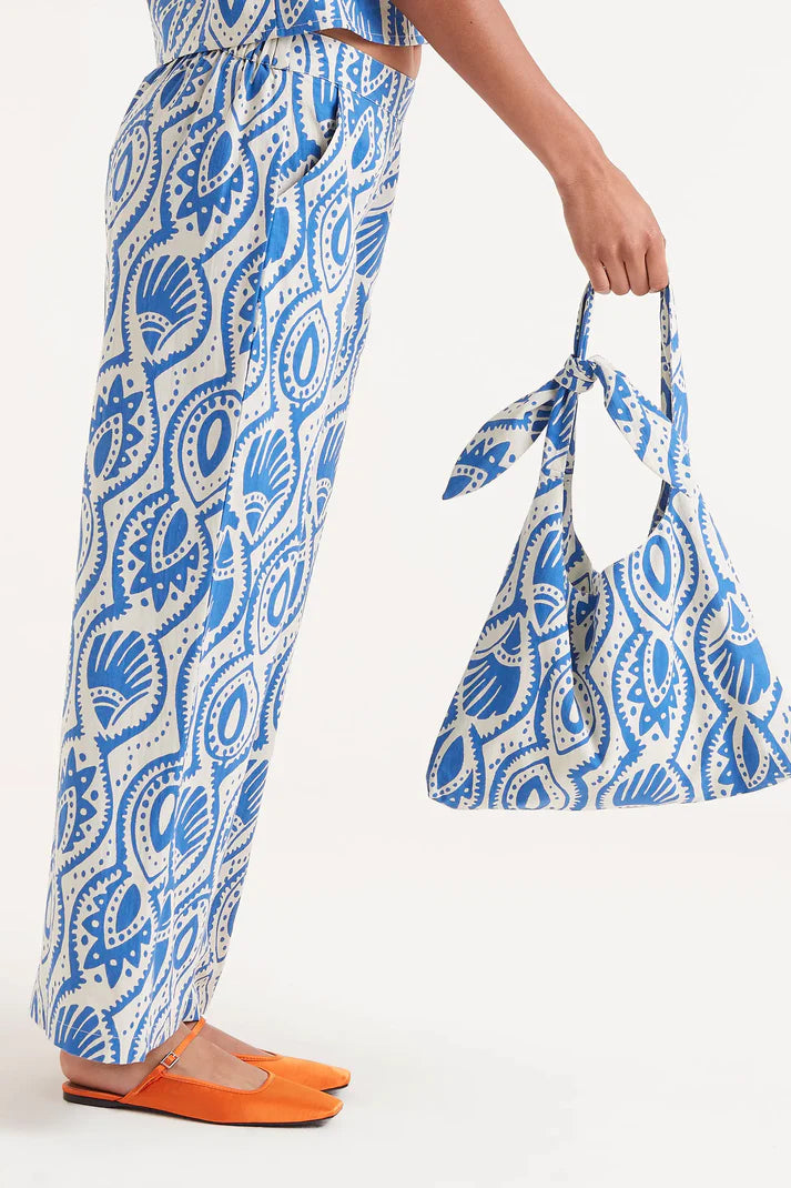 Compañia Fantastica Aquaria print bow bag Aegean Blue