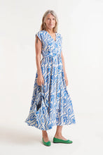 Load image into Gallery viewer, Compañia Fantastica Aquaria printed midi dress Aegean Blue
