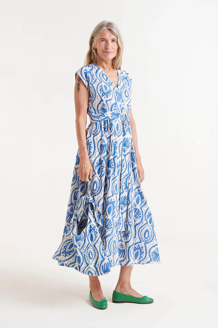 Compañia Fantastica Aquaria printed midi dress Aegean Blue