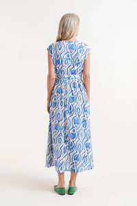 Compañia Fantastica Aquaria printed midi dress Aegean Blue