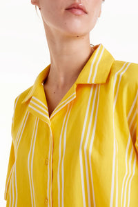Compañia Fantastica Oxford cotton striped shirt Yellow White