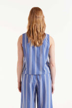 Load image into Gallery viewer, Compañia Fantastica Oxford cotton stripe top Blue White
