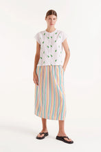 Load image into Gallery viewer, Compañia Fantastica Pineapple embroidered shirt White Green
