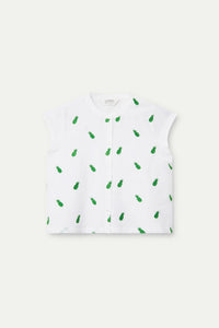 Compañia Fantastica Pineapple embroidered shirt White Green