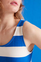 Load image into Gallery viewer, Compañia Fantastica Stripe 11 jersey vest dress Marine Blue White
