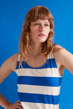 Load image into Gallery viewer, Compañia Fantastica Stripe 11 jersey vest dress Marine Blue White
