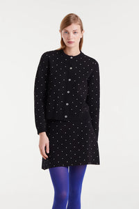 Compañia Fantastica Jacquard mini dots cardigan Black White