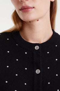 Compañia Fantastica Jacquard mini dots cardigan Black White