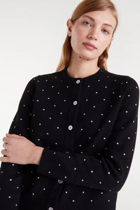 Compañia Fantastica Jacquard mini dots cardigan Black White