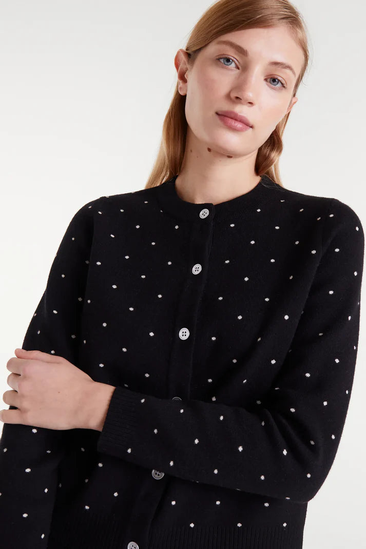 Compañia Fantastica Jacquard mini dots cardigan Black White