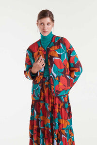 Compañia Fantastica Ponziana print quilted jacket Multi Leaves