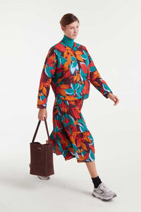 Compañia Fantastica Ponziana print quilted jacket Multi Leaves