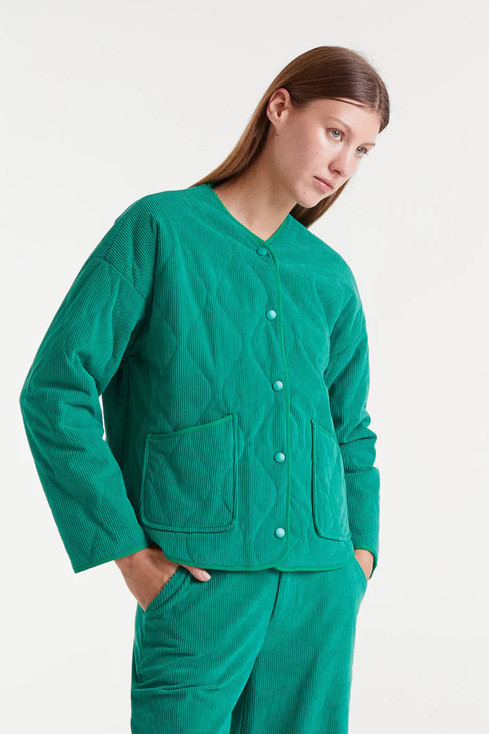 Compañia Fantastica Quilted cord jackets Green