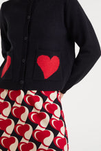Load image into Gallery viewer, Compañia Fantastica Heart pocket detail cardigan Black
