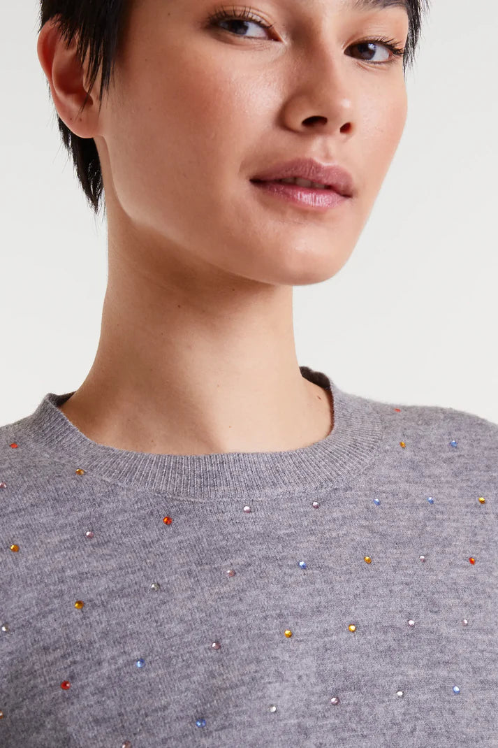 Compañia Fantastica Multicoloured jewelled knit Grey