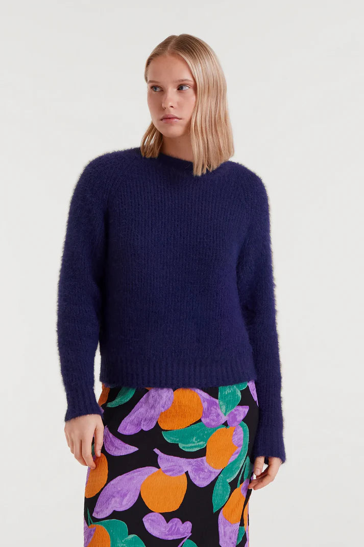 Compañia Fantastica Textured fluffy knit Blue