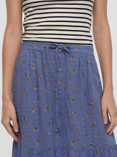 Load image into Gallery viewer, Nice Things Little Bloom print textured slub tiered skirt Soft Blue
